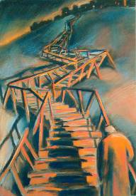 Анастасия Береза. Дорога домой. 2004 тон. б., пастель, 61х43