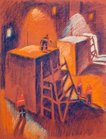 Анастасия Береза. Снег. 2004 тон.б., пастель, 46х60
