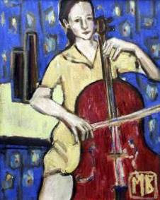 Мария Веденина. Виолончелистка. 2004 х.м. 65х50